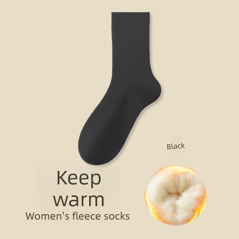 

Female Autumn and Winter Plus Velvet Thickened Warm High Play Do Not Stop Feet Sleep Cashmer Tube Socks 1 pair чорний