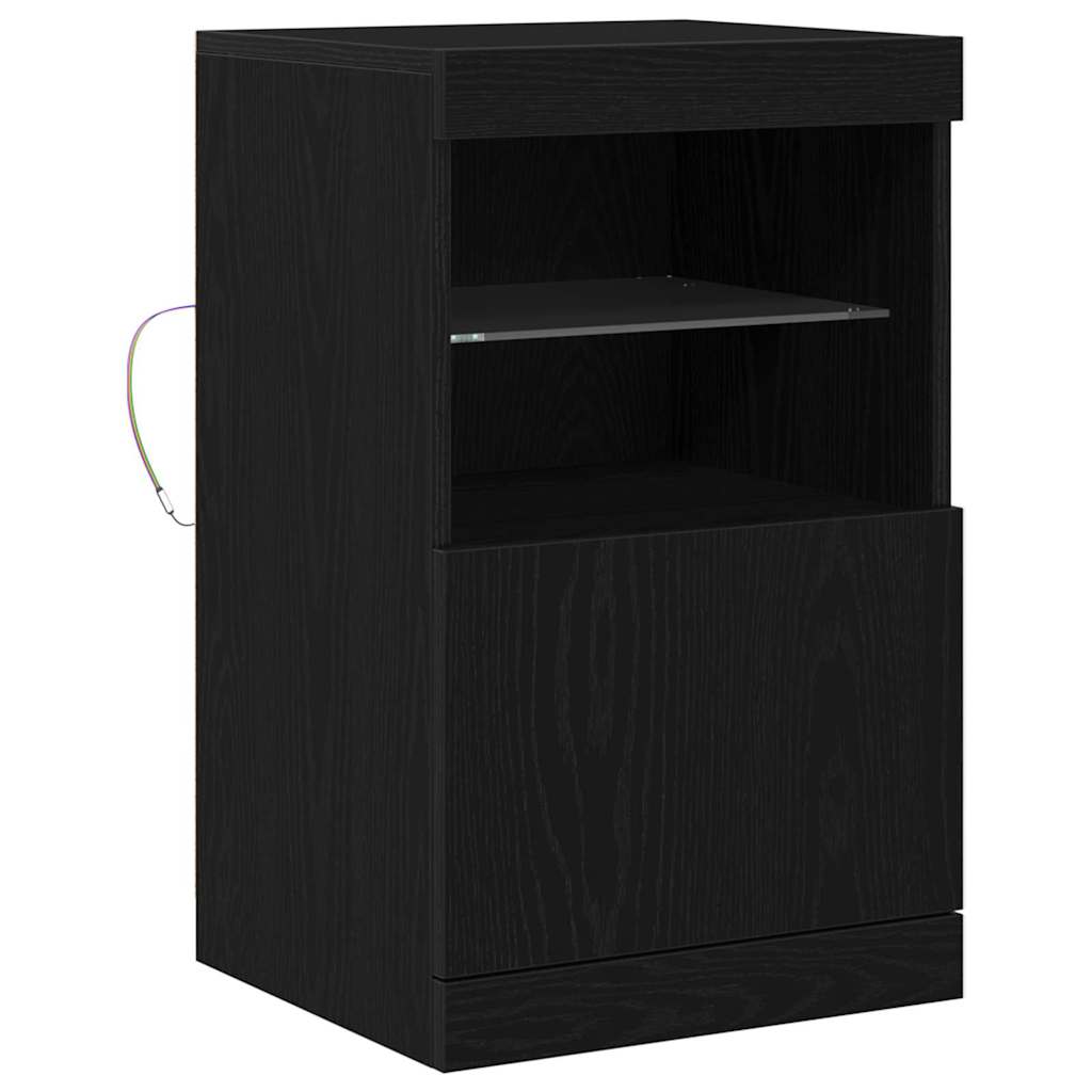 LED Sideboard in Black Oak Look 41 x 37 x 67 cm