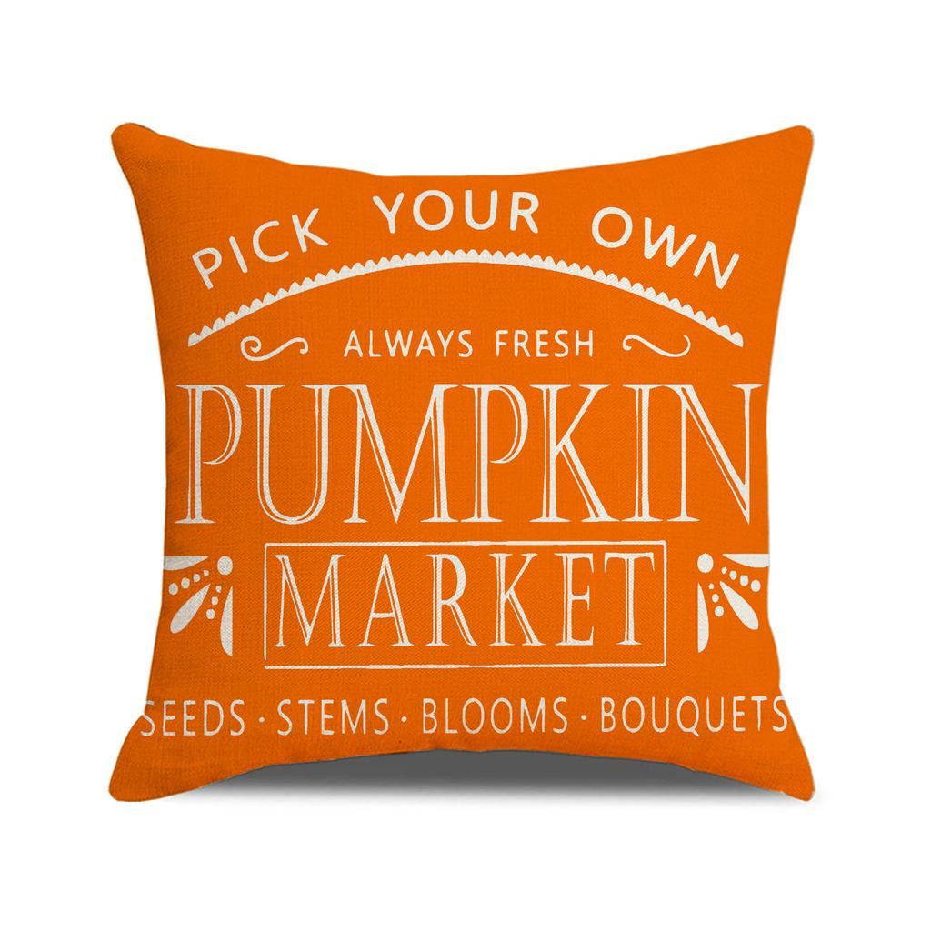 Autumn Harvest Pumpkin Pillow Cover Farmhouse Atmosphere Decoration Thanksgiving Cushion Maple Leaf Print Home Sofa Cushion