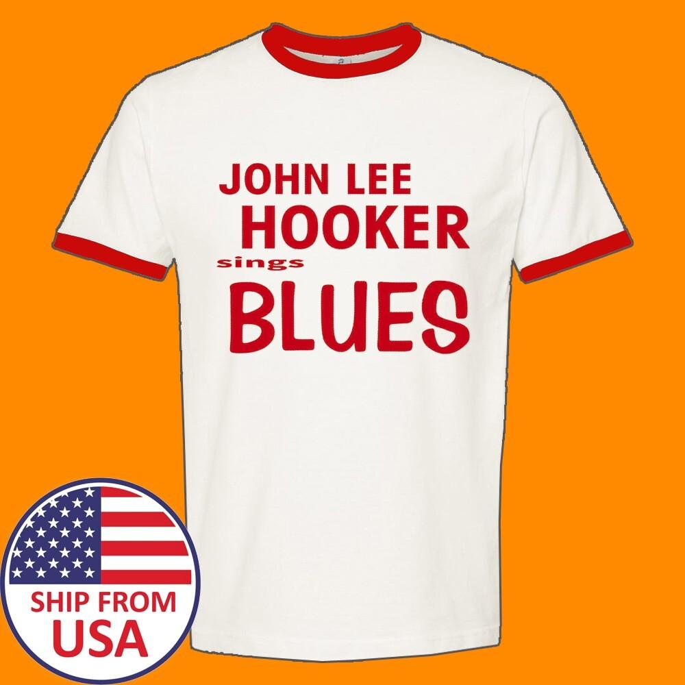 

John Lee Hooker Men#039;s Ringer Black Size S to 3XL Unisex T-Shirt S