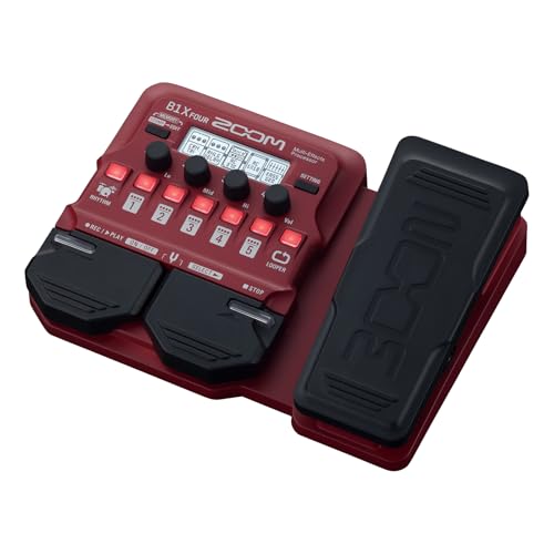 ZOOM Zoom Bass with Multi-Effects Pedals, Red, B1X, FOUR 71 Effects, 9 Amp Cabinet Model, Maximum...