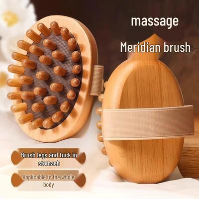 Massagebürste aus Massivholz für Bauch und Meridian-Linderung