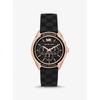 Oversized Jessa Rose Gold-Tone and Logo Embossed Silicone Watch MK7266