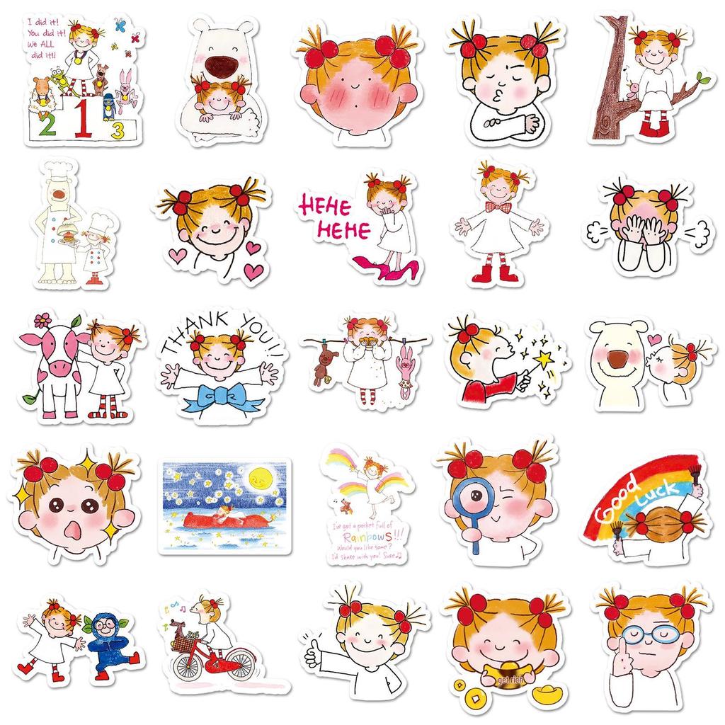 50 COCO Sauce Cute Girl Cartoon Stickers for Decoration and Journaling