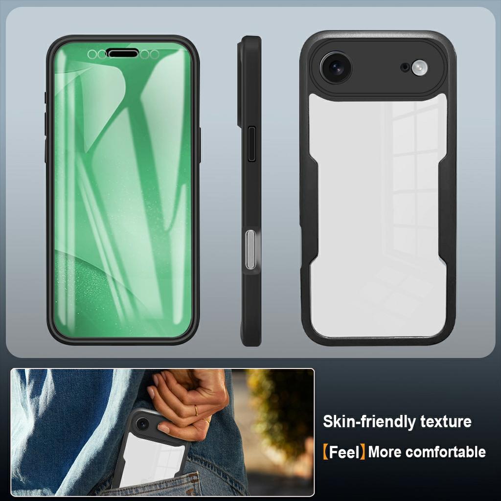 For iPhone Air Case Acrylic + TPU Clear Phone Cover with PET Screen Film