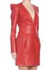 Women's New Stylish Dress Casual Red Lambskin Genuine Handmade Leather Soft