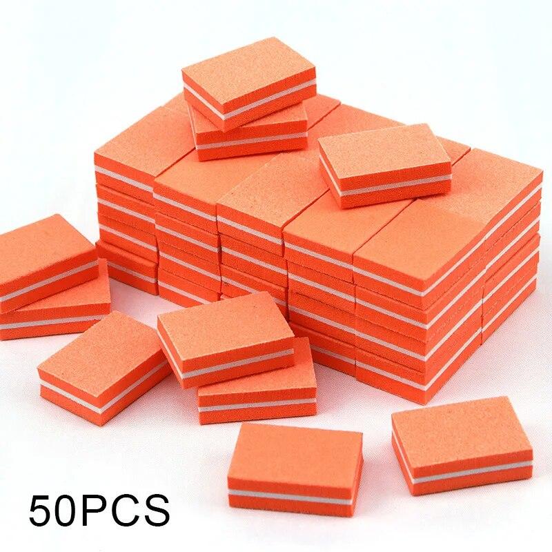 50pcs Double Sided Mini Nail File Block Sanding And Polishing Nail Care Tools Nail Care Filesanding And Polishing Nail File