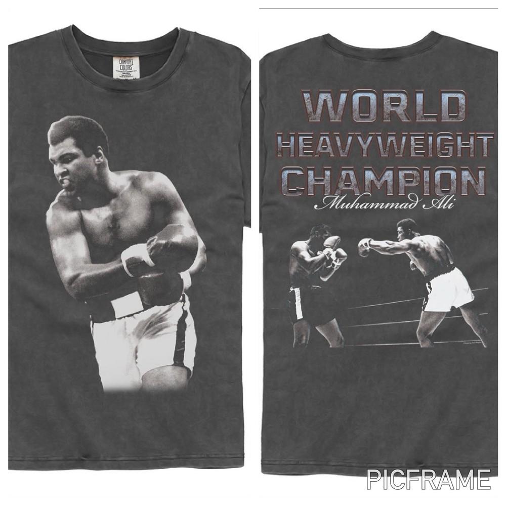 

MUHAMMAD ALI Mens T-Shirt 1964 WORLD HEAVYWEIGHT CHAMPION 2 SIDED Comfort Colors Unisex T-Shirt S