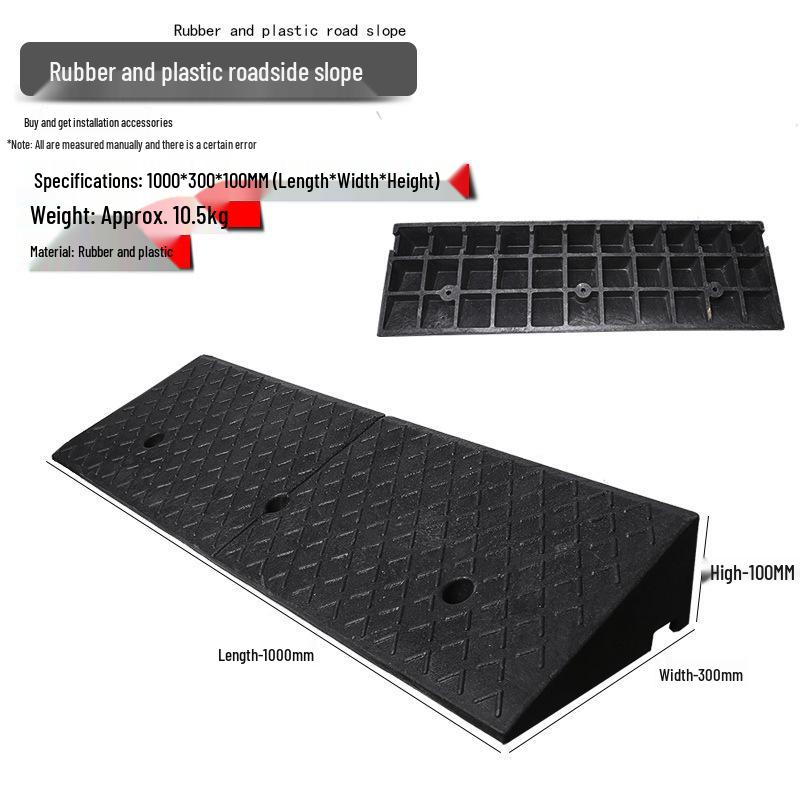 Rubber Curb & Threshold Ramp Mat for Home and Car 
