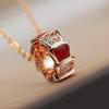 18K Rose Gold Plated Sterling Silver Triple Circle Snake Necklace with Diamond Accents – Women's Luxury Clavicle Jewelry