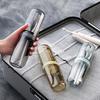 Toothbrush Storage Box Transparent Portable Travel Case with Leak-Proof Lid Integrated Mouthwash Cup Toothbrush Holder