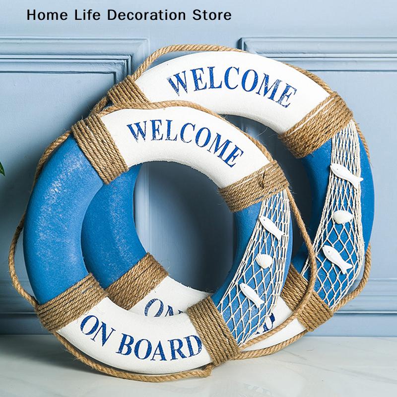 Marine Mittelmeer Familie Adorment Rettungsring Wandbehang Dekorationen Bar Wohnkultur Requisiten Nautischen Rettungsring Hochzeit Handwerk
