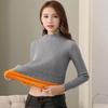 Maglioni da donna in peluche a collo mezzo alto aderenti, maglioni a manica lunga in maglia tinta unita casual autunnali invernali, taglie grandi