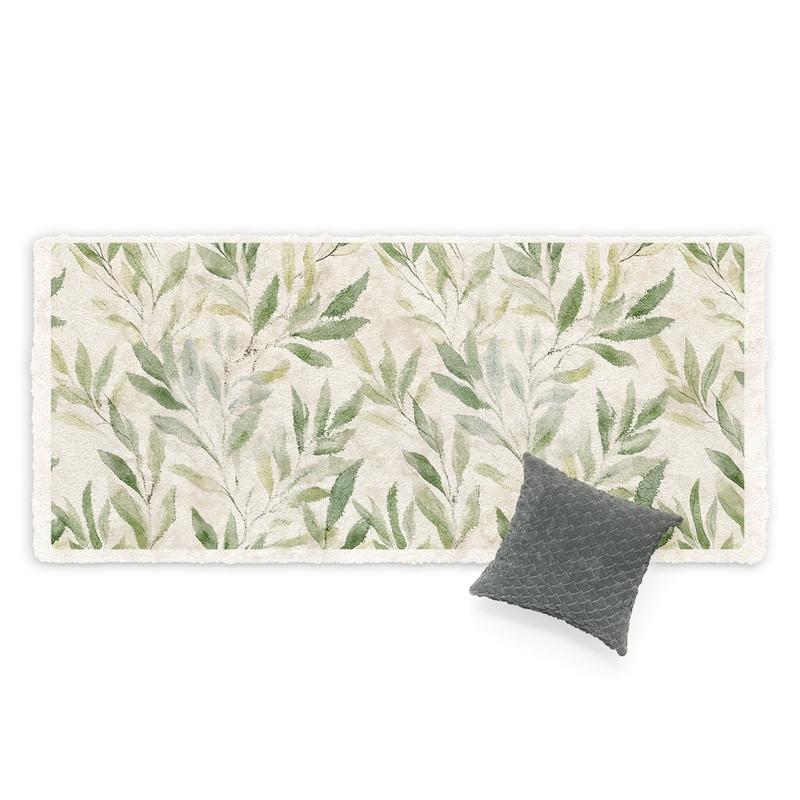 Tropical Leaf Light Luxury Long Bedroom Bedside Rug Soft Living Room Sofa Window Floor Mat Home Decoration Summer