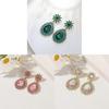 Elegant Flower Crystal Drop Earrings For Formal Dinner Women Jewelry