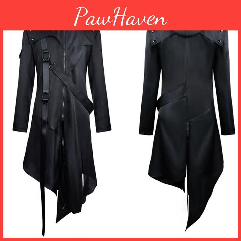 Elegant Gothic Swallow-tail Coat For Men Perfect Cosplay Costume Halloween Uniform
