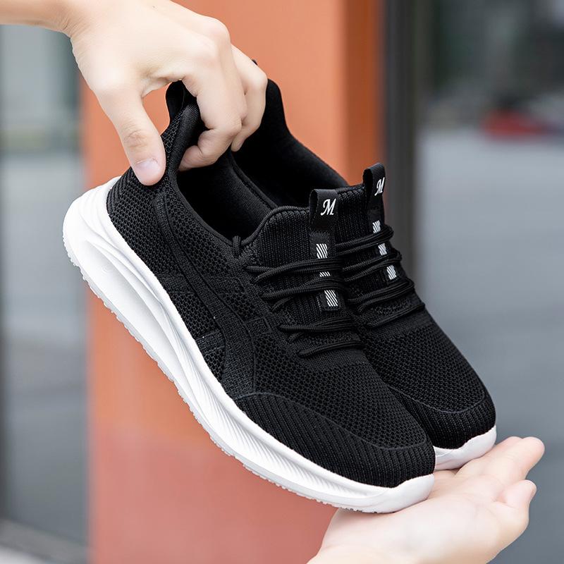 

Сетчатая обувь для пожилых женщин, всесезонная дорожная обувь для летающих спортсменов, мягкая подошва для ходьбы, обувь для пожилых матерей 35 чёрный