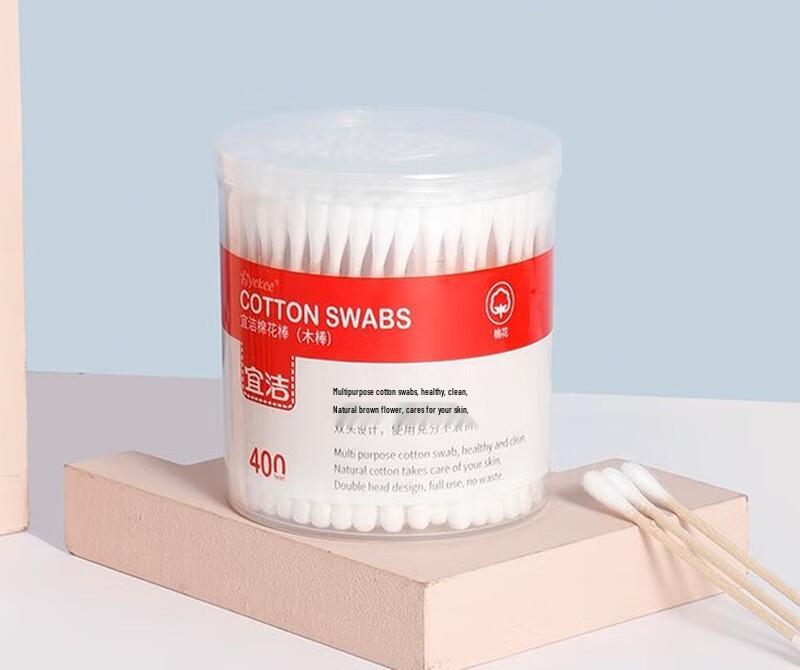 Yijie Soft Wooden Cotton Swabs, 400 Count