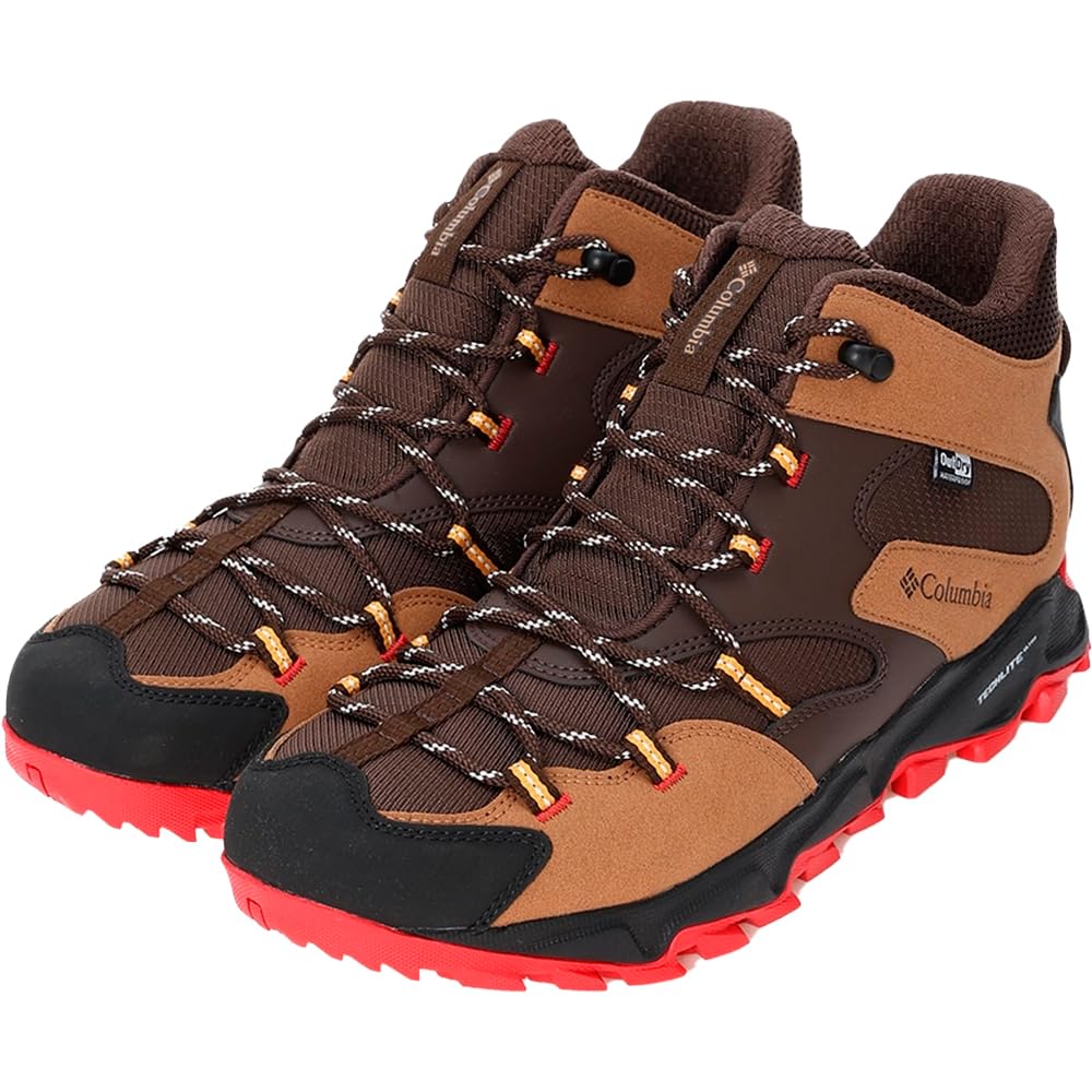 Columbia Saber Six Mid Outdry Hiking Size Red Spark Men's Shoes, 28.0cm, Bark,