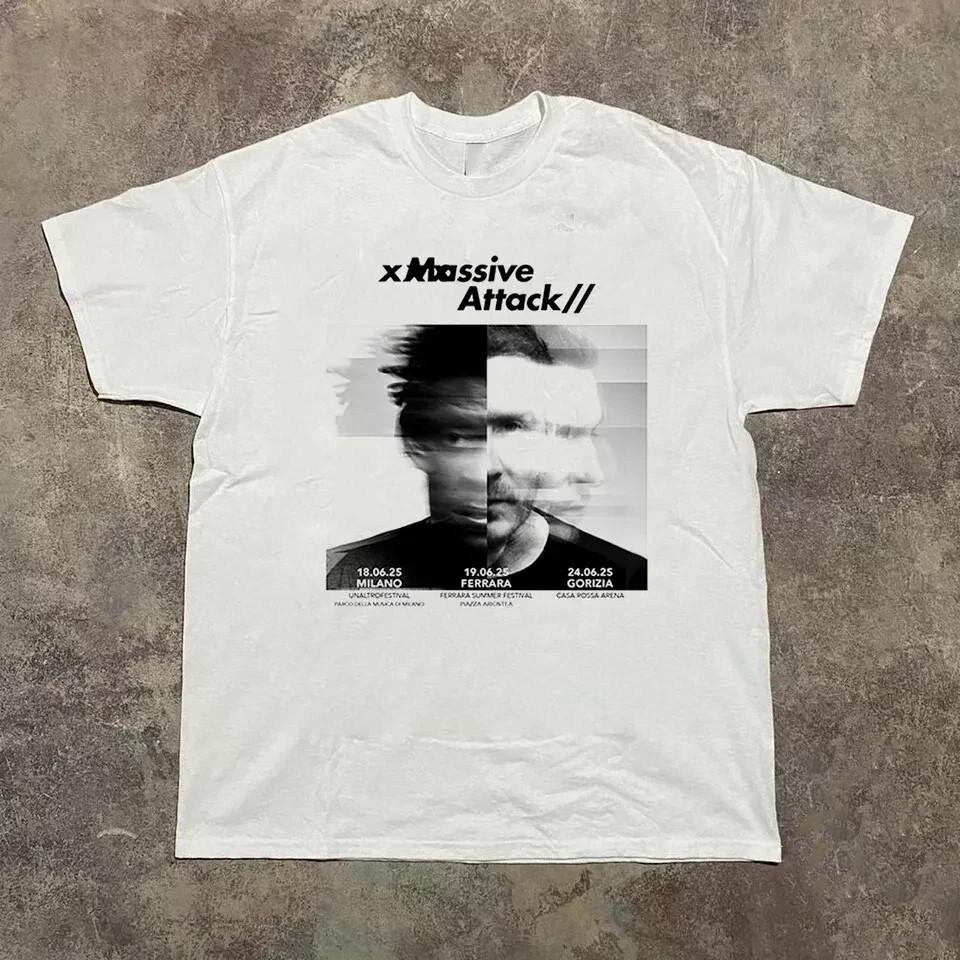 Massive Attack Band Summer Tour 2026 T Shirt WHITE Short sleeve Full Size S-3XL S
