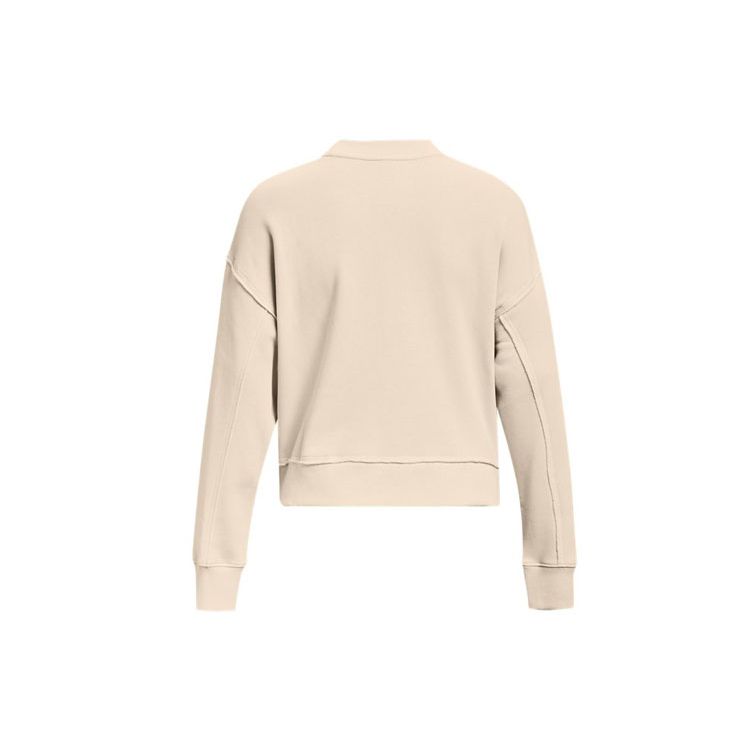 Under Armour Project Rock Fleece Crop Sweatshirt Women Tops White 1365989-110