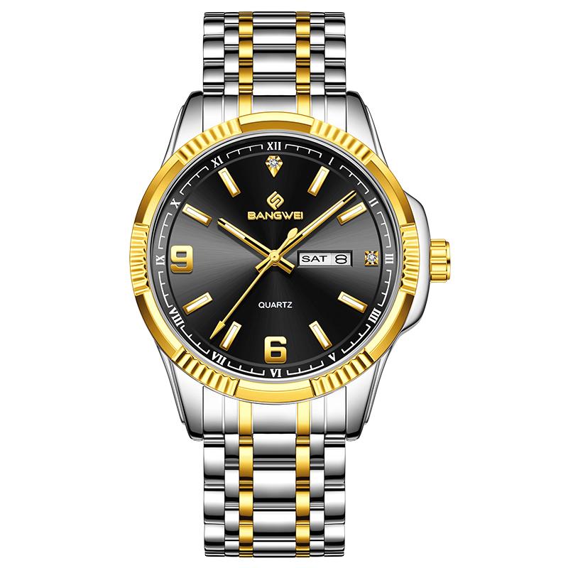 BANGWEI Ladies Watch Business Women's Watch Calendar Luminous Clock Quartz Stainless Steel Strap Fashion Watch for Women reloj