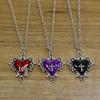 Gothic Punk Thorns Heart & Cross Bow Necklace - Retro Clavicle Chain, Ins Style