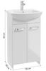 Bathroom set: cabinet with sink 50 white on legs Mila