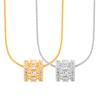 Retro Light Luxury Simple Niche Design Copper Diamond Pendant Titanium Steel Collarbone Chain Necklace Jewelry