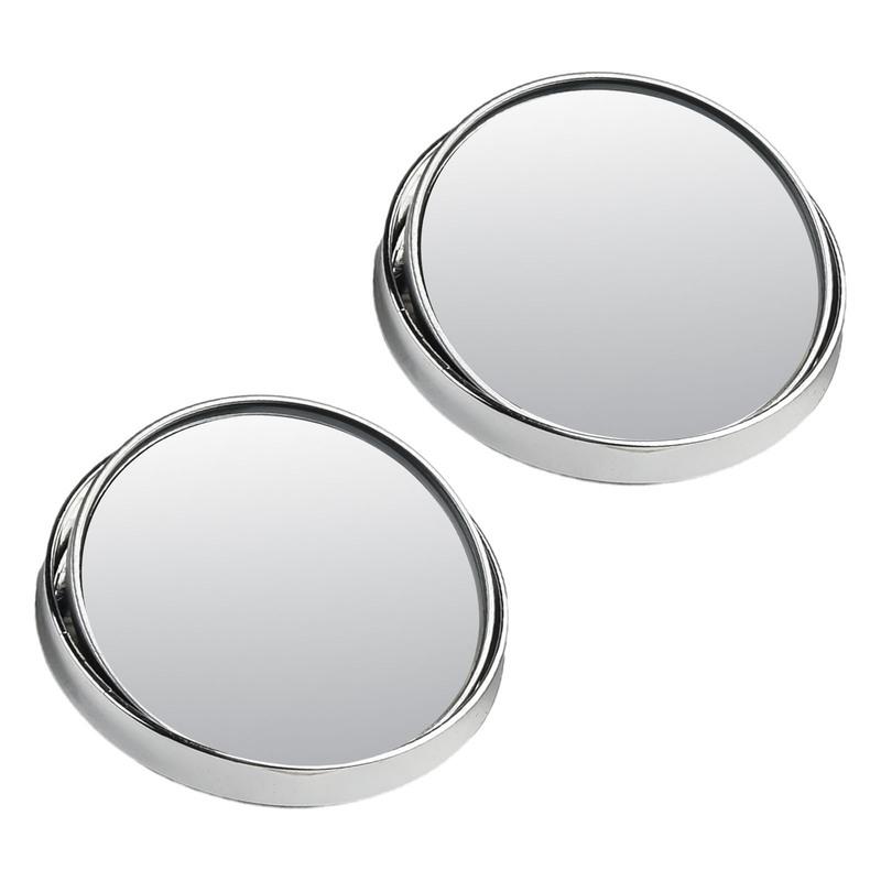 For Parking Assistance Wide Angle Round Mirrors Rotating Car Mirror Large Field Of View 360-degree Rotating Silver Side
