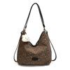 Vintage Backpack Women'S Large-Capacity Leopard Print Tote Bag Commuter Shoulder Bag To Work