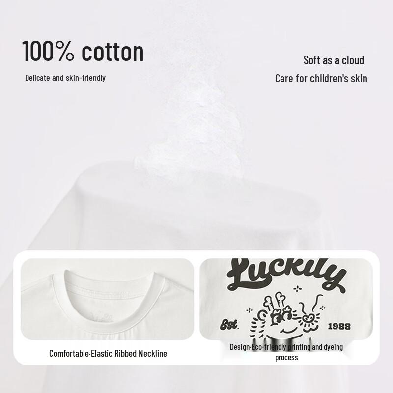 Duo Duo Jia Boys' Lucky Dragon Cartoon Long-Sleeve Cotton T-Shirt