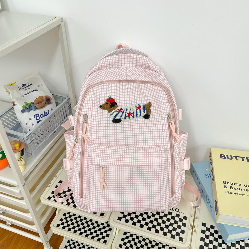 Plaid Schoolbag Women's Large Capacity Backpack Student Backpack