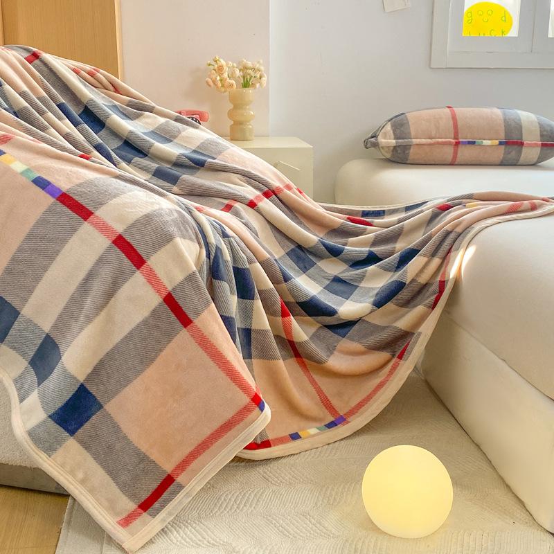 Double-Sided Milk Velvet Printed Blanket Multi-Functional Throw Blanket Non-Shedding Machine Washable Double-Sided Fleece Blanket