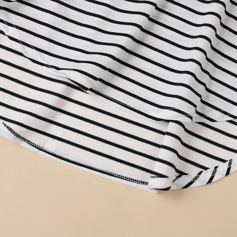 ZANZEA Women Casual Round Neck Long Sleeve Loose Stripe T-Shirts