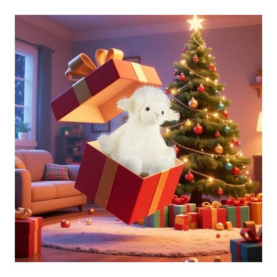 Apricot Lamb White Sheep Plush Toy, Soft and Cute, Fluffy White Sheep, Suitable for Boys and Girls 23cm
