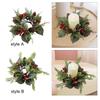 Ljusring Konstgjord Krans Pelarljusstake Blomsterarrangemang Grönsaksgirlang för Halloween Rum Jul