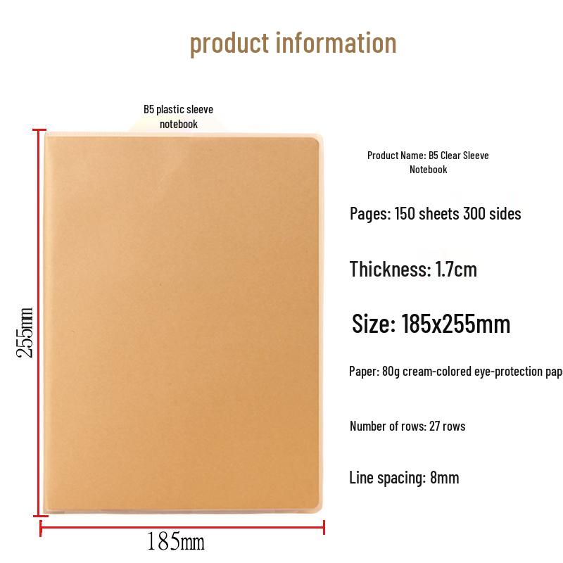 Dicker Notizblock im Vintage-Stil: Minimalistisches B5 Kunststoffcover, A5 Notizbuch mit hochwertigem Papier