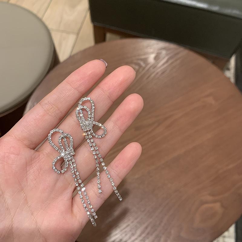 Korean Pearl Tassel Earrings with Silver Needle