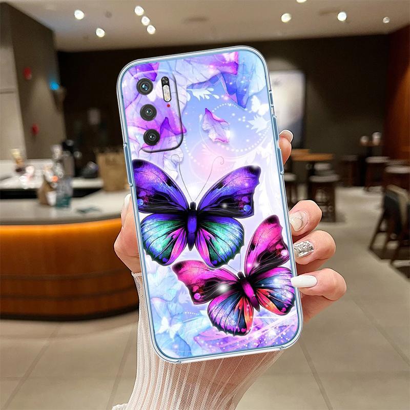 UP22 Colorful Butterfly Transparent Phone Case for Samsung Galaxy A04 A04S A14 A23 A34 A54 M23 M33 M52 M53