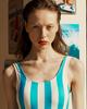FEELS LIKE SUMMER Waver Striped Swim (White/Sky Blue)