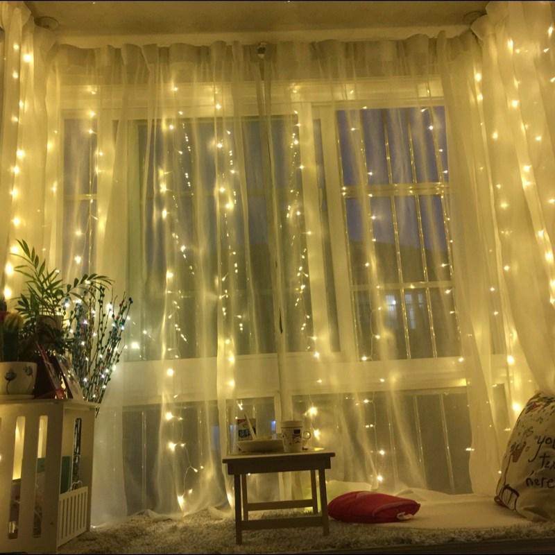 Şelale LED Dize ışık LED Yıldızlı gökyüzü Perde Işıklar Pencere Lambası ...