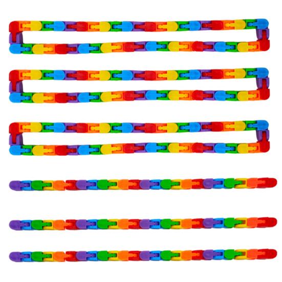 4Pcs Wacky Track Fidget Toy Stress Anxiety Relief Educational Rainbow Jointed Track Kids Teens Adults Sensory Toy Goodie Bag Stuffer Party Favors