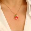 Strawberry/Peach Pendant Necklace Trendy Women Accessory Fruit Chain Jewelry Perfect for Casual and Special Occasion