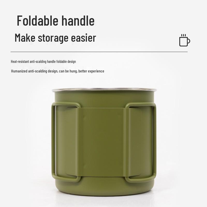Self-Driving Outdoor Folding Cup: 304 Stainless Steel Portable Mug for Camping, Beer, and Coffee