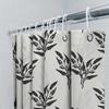 White Bath Mat Black And White Floral Pattern Shower Curtain Polyester Waterproof Home Decor