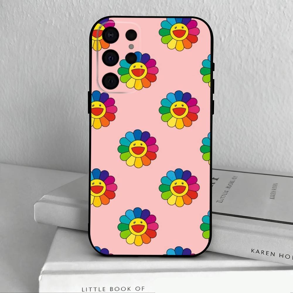 Takashi M-Murakamis F-Flowers  Phone Case For Samsung S25,S24,S21,S22,S23,S30,Ultra,S20,Plus,Others Soft Black Cover