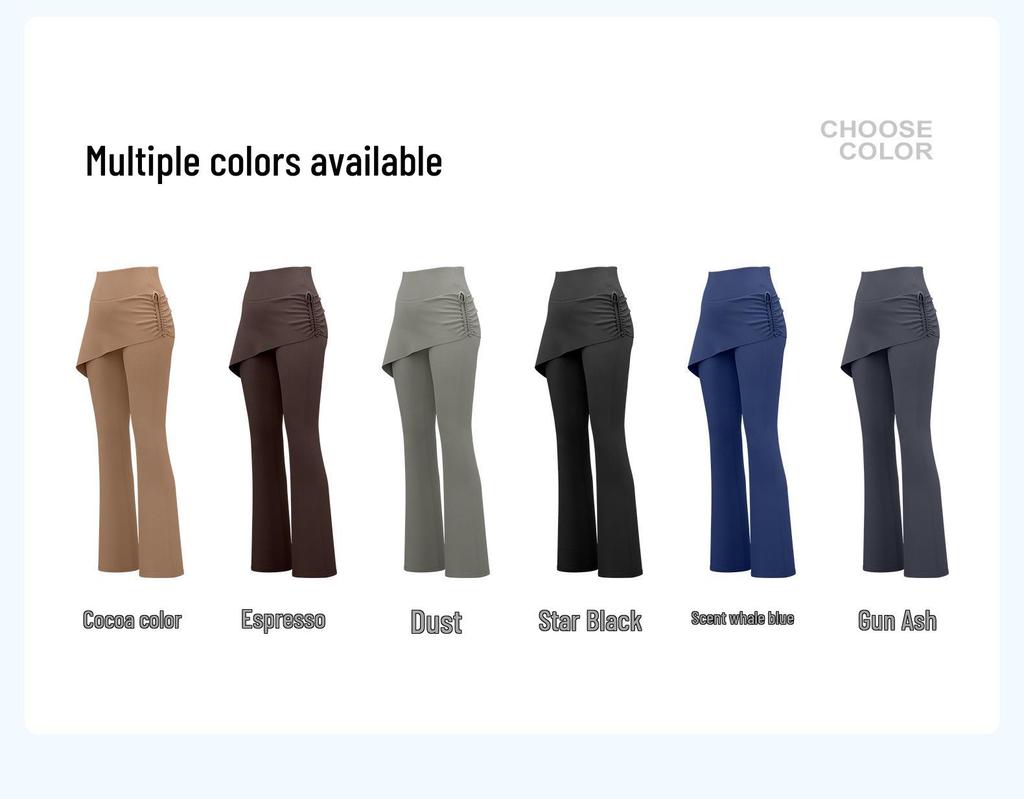 Pleated High-Waisted Flare Yoga Culottes