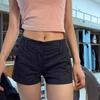 Women's Navy Blue Elastic Waist Cargo Shorts - Summer Fitness Hot Pants