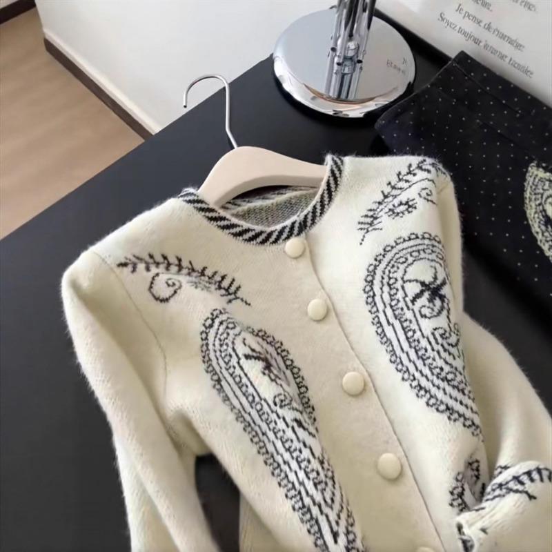 Women S Long Sleeve Knit Cardigan With Embroidery Vintage Sweater